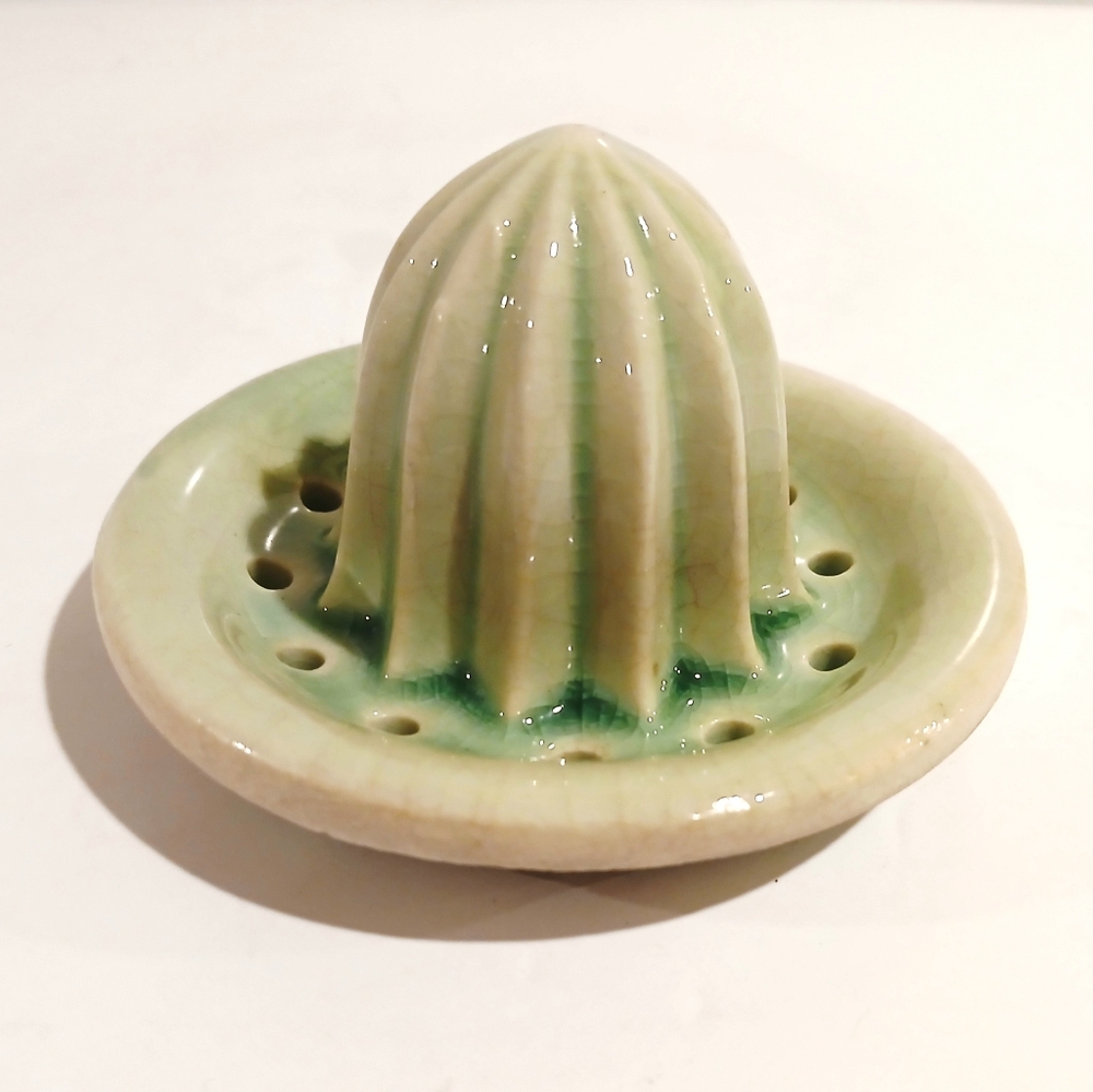 Vintage Green Ceramic Citrus Juicer
